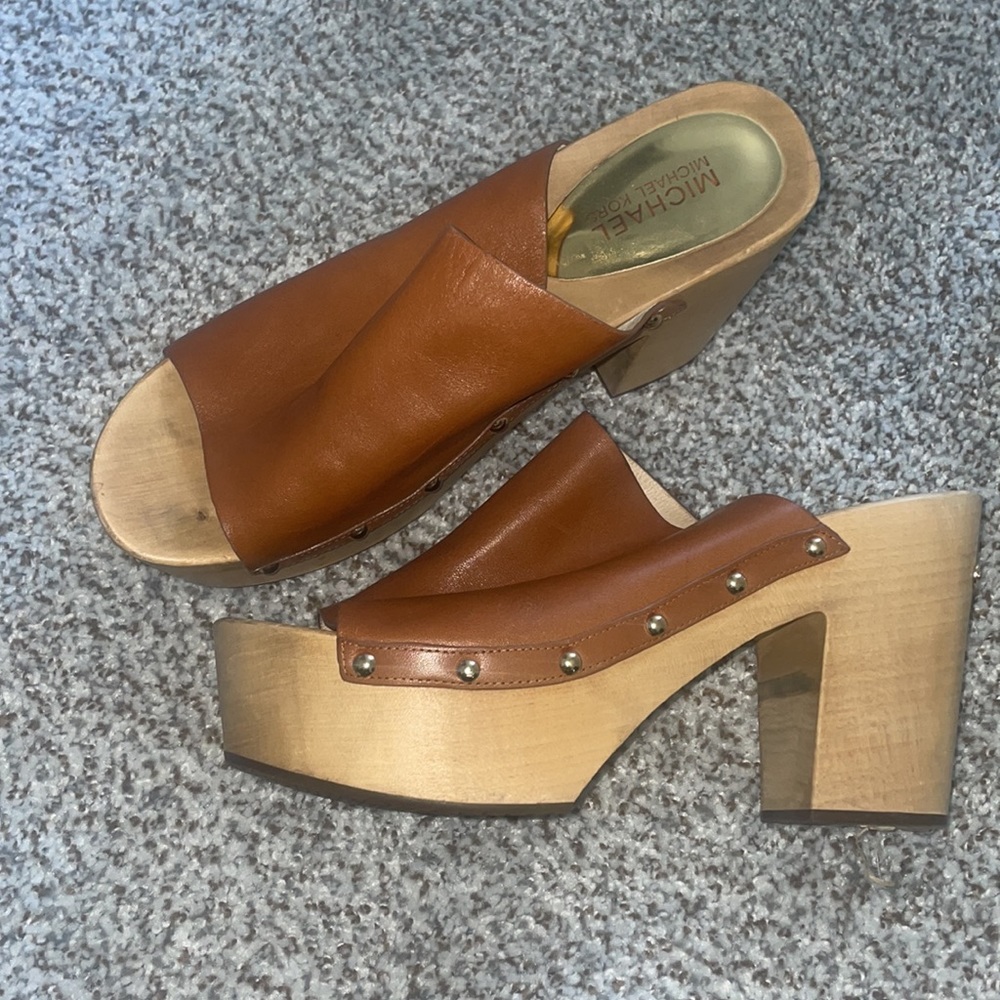 Michael Kors wooden platform heel